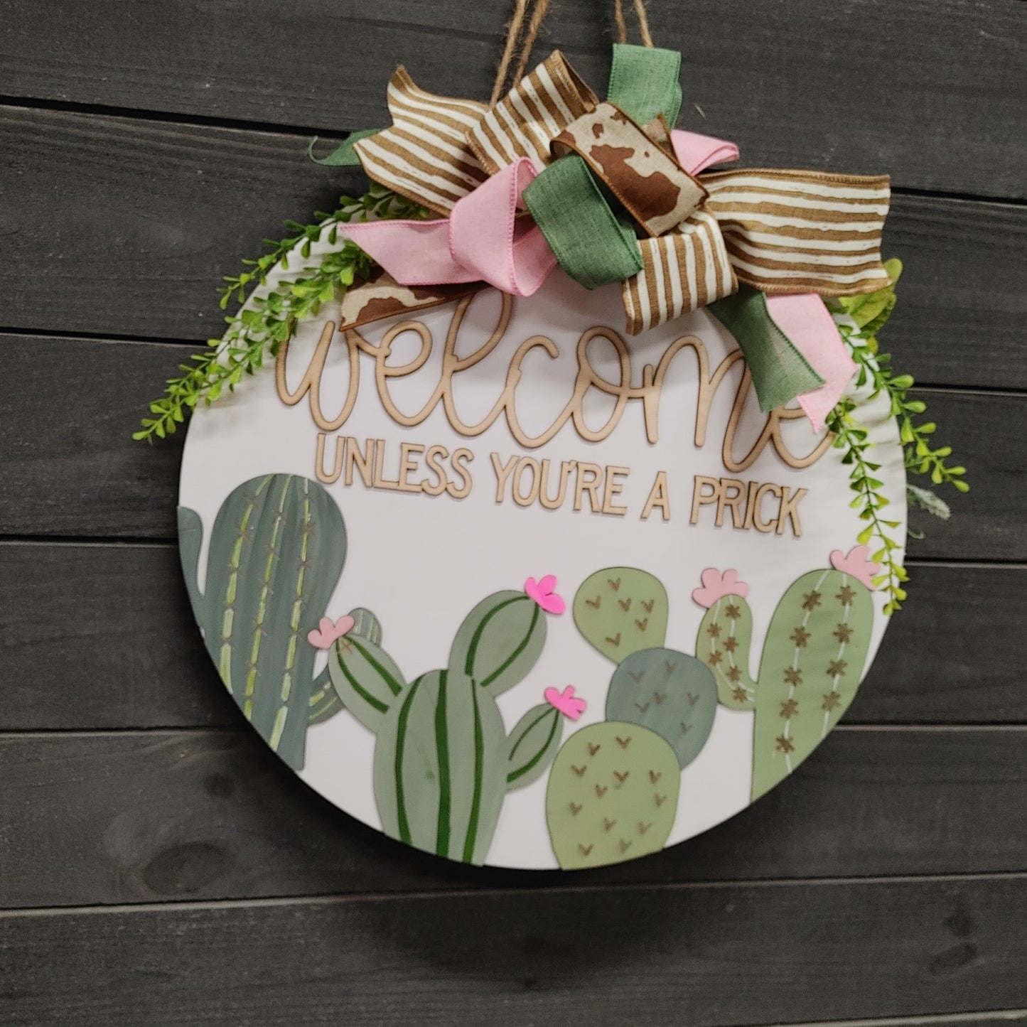 CACTUS/WELCOME DOOR HANGER