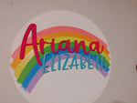 3D rainbow round name sign - customizable