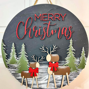 RTS Merry Christmas Deer Door Hanger